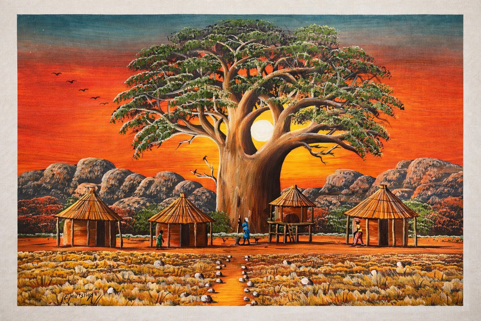 African art in room